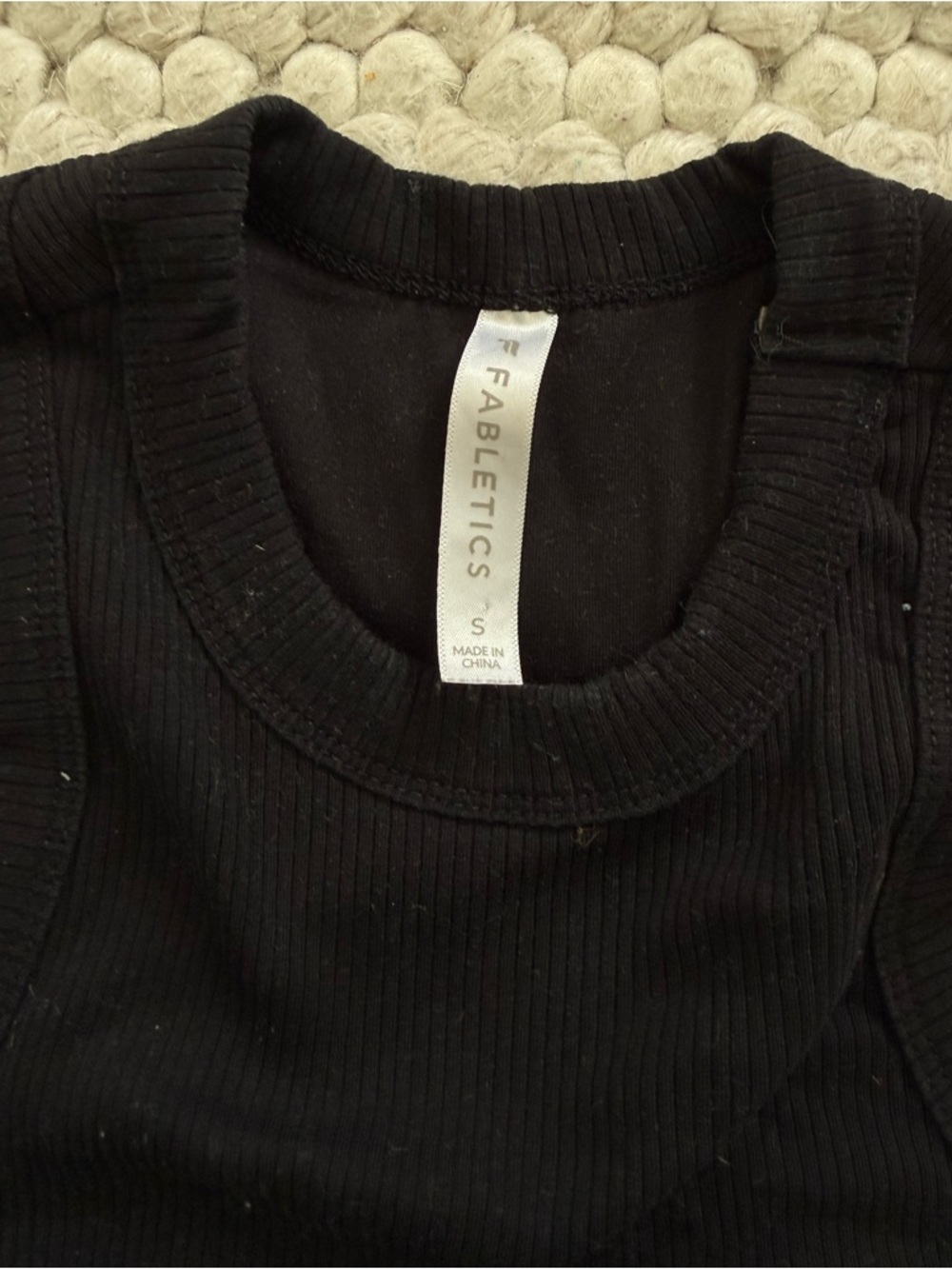 Fabletics Black Ribbed Racerback Tank - Picture 2 of 2
